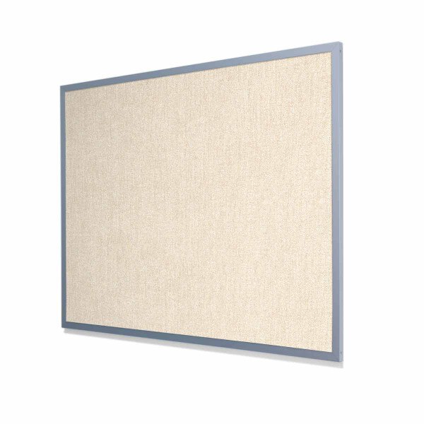 Type II Woven Vinyl Koroseal Linden II Latte Cork Board with Heavy Aluminum Frame